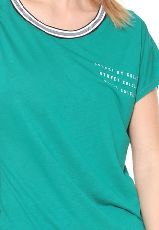 Camiseta Colcci Fitness Lettering Verde