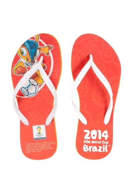 Chinelo Licenciados Copa do Mundo Oficial Woman Fuleco Laranja - Marca Licenciados Copa do Mundo