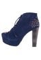 Ankle Boot Di Cristalli Recorte Azul Marinho - Marca Di Cristalli