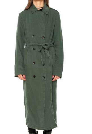 Casaco Trench Coat Colcci Comfort Verde