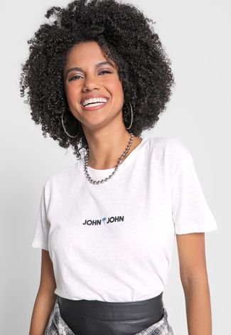 Camiseta John John Logo Off-White - Compre Agora