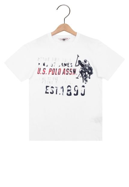 Camiseta U.S. Polo Manga Curta Menino Branca - Marca U.S. Polo