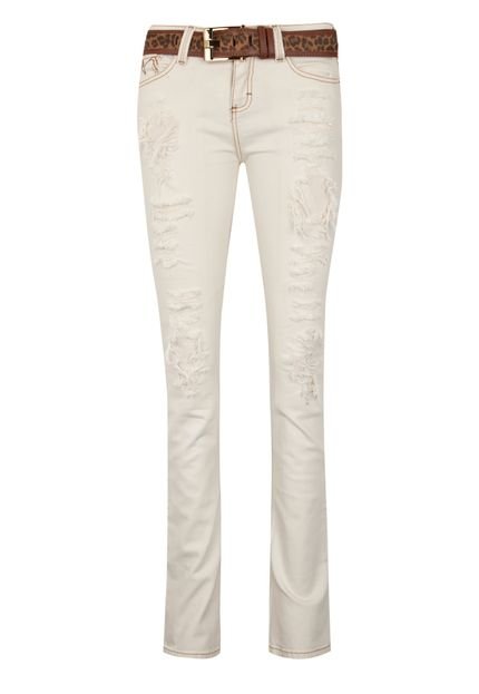 Calça Jeans Triton Joana Flare Destroy Off-White - Marca Triton