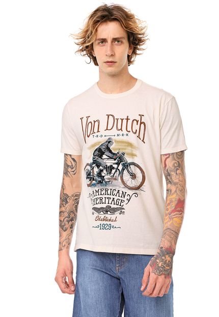 Camiseta Von Dutch American Moto Off-white - Marca Von Dutch 