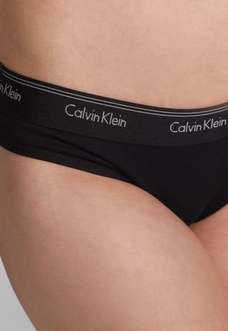 Kit 2pçs Calcinha Calvin Klein Underwear Biquíni Logo Preta