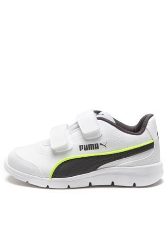 Tênis Puma Infantil Stepfleex Run SL V Branco/Preto