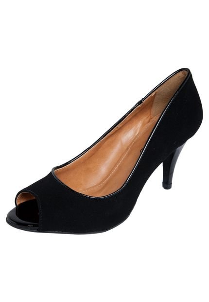 Peep Toe FiveBlu Preto - Marca FiveBlu