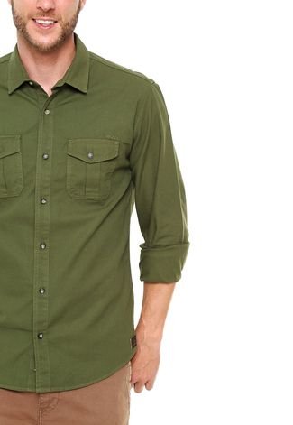 Camisa Sarja Colcci Bordado Verde