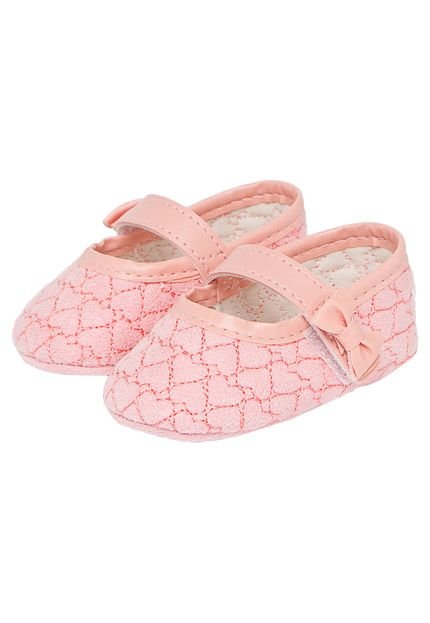 Sapato Pimpolho Bordado Coração Infantil Rosa - Marca Pimpolho