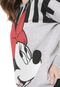 Moletom Flanelado Fechado Cativa Disney Minnie Mouse Cinza - Marca Cativa Disney