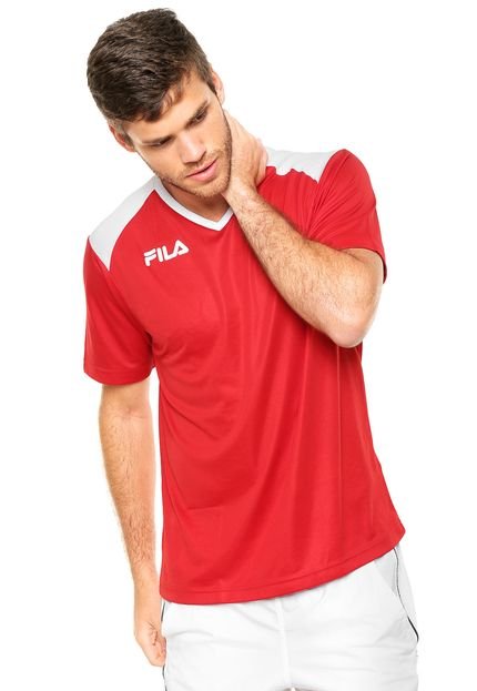 Camiseta Fila Acceta II Vermelha/Branca - Marca Fila