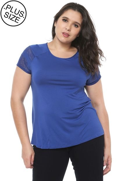 Blusa Rovitex Plus Tule Azul - Marca Rovitex Plus