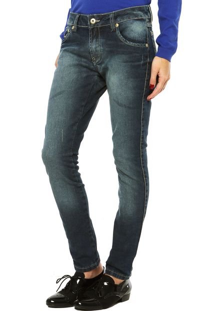Calça Jeans Aleatory Skinny Estonada Azul - Marca Aleatory