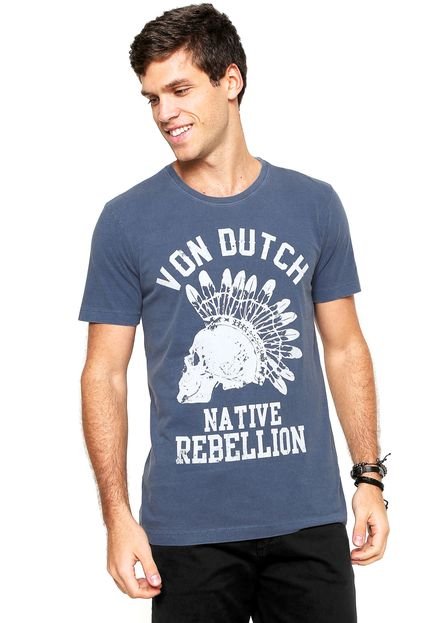 Camiseta Von Dutch Native Rebelion Azul - Marca Von Dutch 