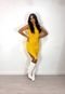Vestido Curto Regata Tricot Fenda Lateral Rita Amarelo - Marca Cia do Vestido