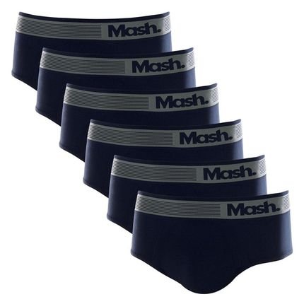 Kit 6 Cuecas Slip Mash Microfibra Sem Costura 713.02 - Marca MASH