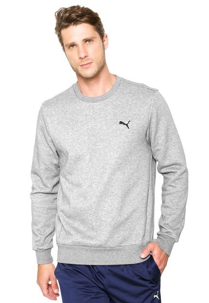 Moletom Flanelado Fechado Puma Styfr-Ess Crew S Cinza - Marca Puma