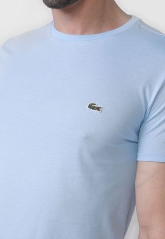 Camiseta Lacoste Algodão PIMA Logo Azul