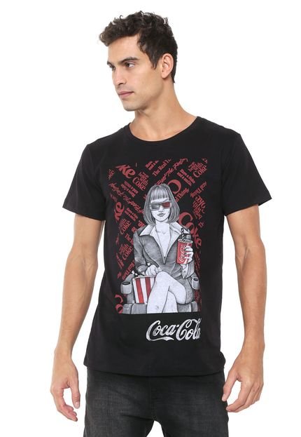 Camiseta Coca-Cola Jeans Aroma Estampada Preta - Marca Coca-Cola Jeans