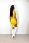 Vestido Curto Regata Tricot Fenda Lateral Rita Amarelo - Marca Cia do Vestido