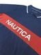 Polo Nautica Piquet Frisos Logo Colorblock Azul Marinho - Marca Nautica