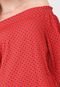 Vestido Lança Perfume Curto Ombro a Ombro Estampado Vermelho - Marca Lança Perfume