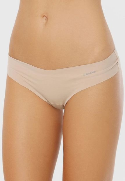 Calcinha Calvin Klein Underwear Fio Dental Corte Laser Skin Bege - Marca Calvin Klein Underwear