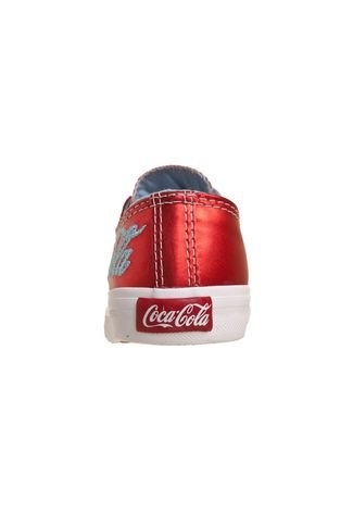 Tênis Coca-Cola Shoes New Leather Low Vermelho