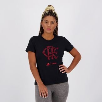 Camiseta Adidas Flamengo Rubro Negra Feminina Preta - Compre Agora