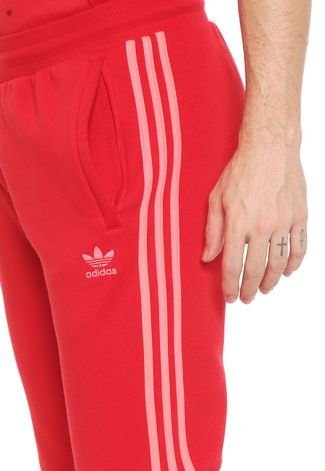 Calça Moletom adidas Originals Jogger 3 Stripes Vermelha