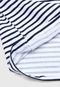 Pijama Tricae Curto Infantil Listrado Branco/Azul-Marinho - Marca Tricae