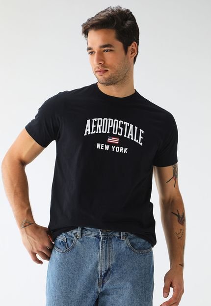 Camiseta Aeropostale Reta Logo Preta - Marca Aeropostale