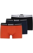 Conjunto Com Três Cuecas Boxer Em Algodão Stretch Com Elástico De Logos - Marca BOSS