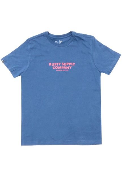 Camiseta Rusty Menino Escrita Azul - Marca Rusty