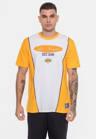 Camiseta NBA Eightie Team Los Angeles Lakers Amarela Cadmium