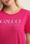 Camiseta Colcci Lettering Rosa - Marca Colcci