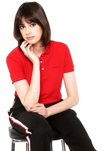Camisa Polo Calvin Klein Logo Vermelha - Marca Calvin Klein