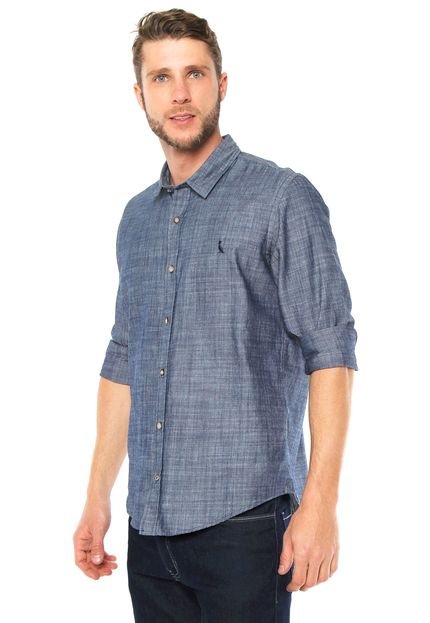 Camisa Jeans Reserva Regular Fit Logo Azul - Marca Reserva