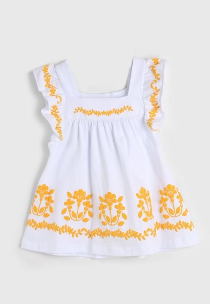Vestido Infantil Milon Bordado Branco - Marca Milon
