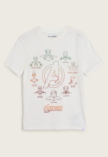 Camiseta Infantil GAP Avengers Branca - Marca GAP