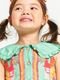 Vestido Infantil Estampa Animania  Tam 1 a 12 anos  Verde e Laranja - Marca Alphabeto