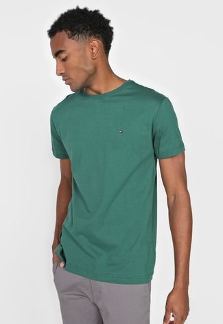 Camiseta Tommy Hilfiger Logo Verde - Compre Agora