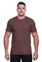 Camiseta Básica Masculina Kit 2 Algodão Fio 30.1 Lisa Macia Tradicional Slim Fit Premium Techmalhas Cinza/Marrom - Marca TECHMALHAS
