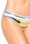 Calcinha Calvin Klein Biquíni Listras Branca/Amarelo - Marca Calvin Klein Underwear