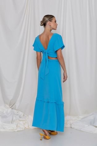 Vestido Vanibele Midi Azul