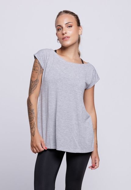 Blusa Vekyo Manga Curta Feminina Fitness Treino Qualidade Academia Cinza - Marca VEKYO