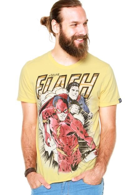 Camiseta Fashion Comics Selfie Flash Amarelo - Marca Fashion Comics