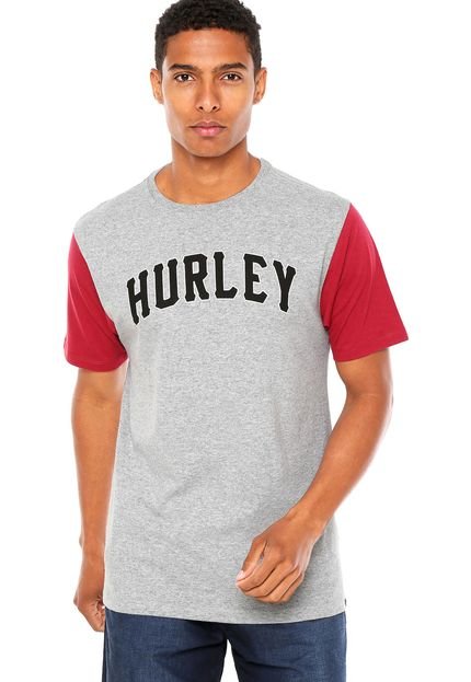 Camiseta Hurley Bull Pen Cinza/ Vemelho - Marca Hurley
