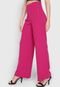 Calça Ellus Pantalona Textura Rosa - Marca Ellus
