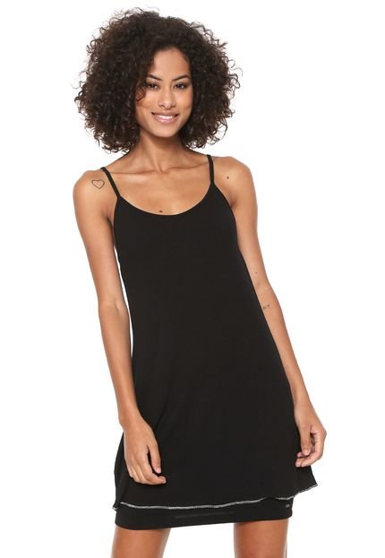 Vestido Sommer Curto Canelado Preto - Marca Sommer